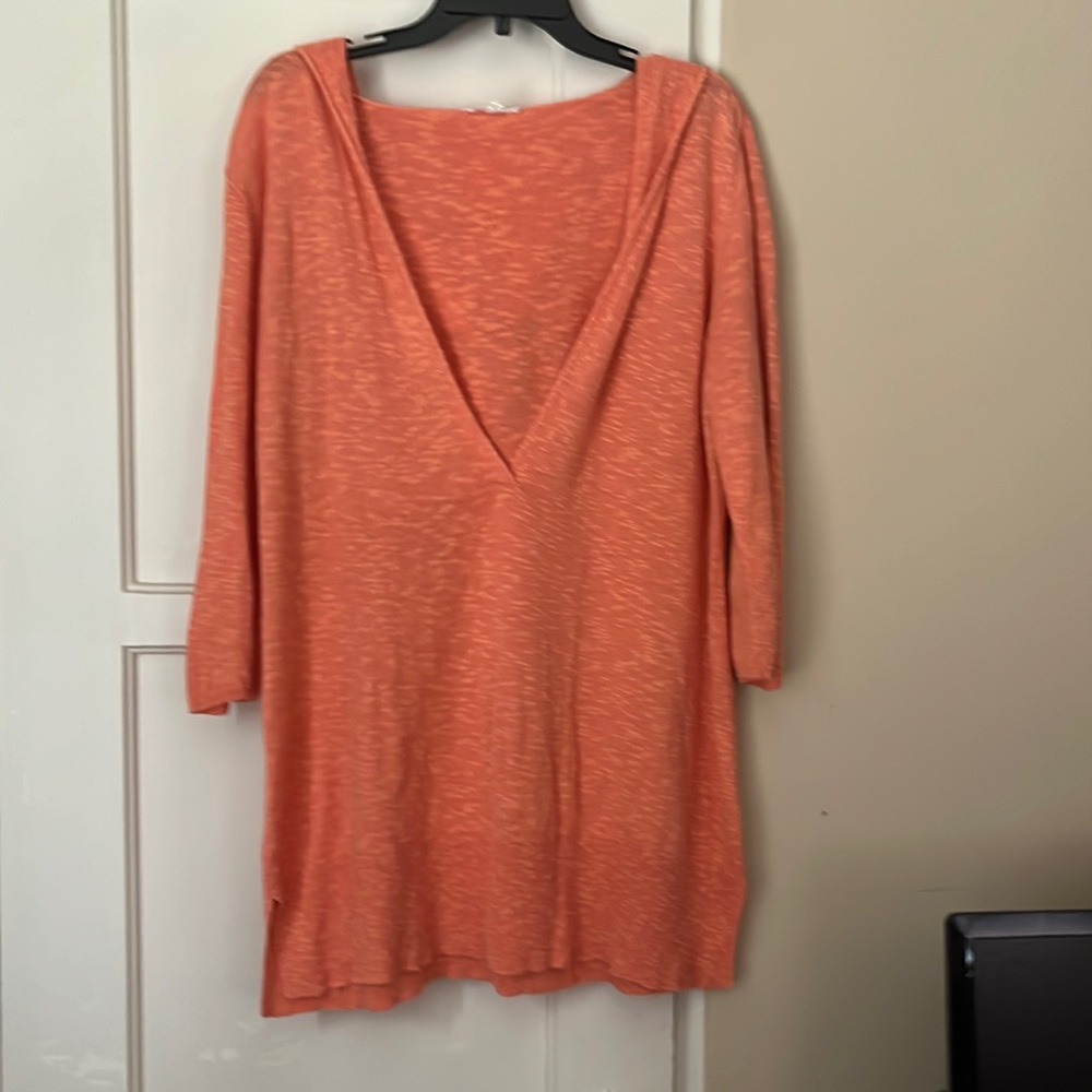 Good condition Eileen Fisher, Lennon, Cotton blend hooded tunic